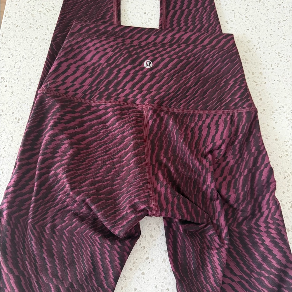 lululemon athletica Women's Pink and Black Patterned Jumpsuit